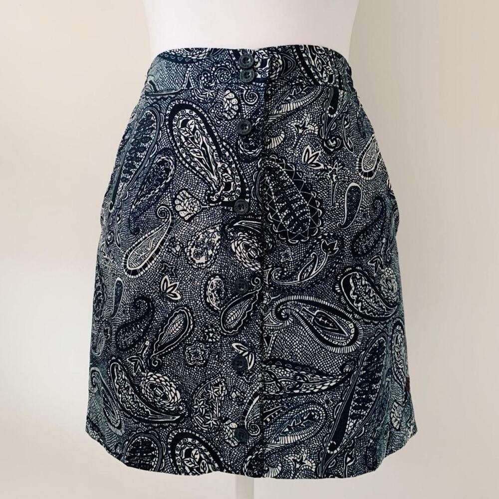 90s Reebok Blue & White Paisley Skirt Size S